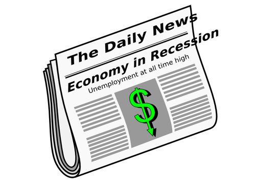 Newspaper with economy headlines