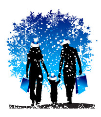 Christmas holiday, happy family