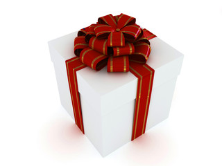 Gift box with red bow
