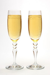 Glasses with champagne.