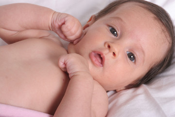 portrait of four month old baby