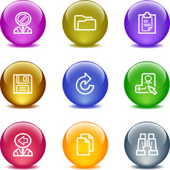 Color glass ball web icons, set 3