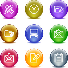 Color glass ball web icons, set 27