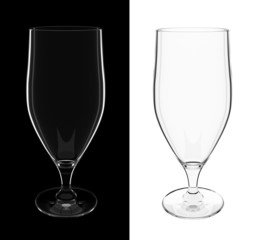 An isolated empty longer cocktail glass