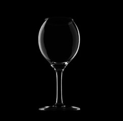 Isolated wine glasses on black background