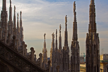 Fototapeta na wymiar From the roof of the Duomo, Milan