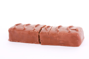 Bar of chocolat isolated on white