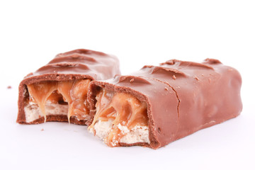 Bar of chocolat isolated on white