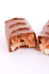 Bar of chocolat isolated on white