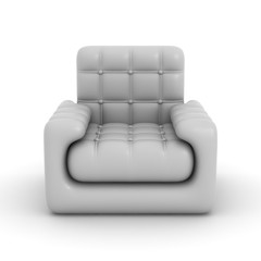 leather armchair on a white background. 3D image.