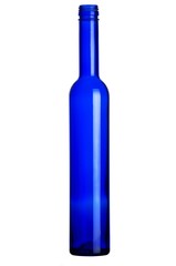 Isolated blue empty bottle