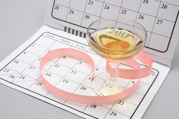 Wine glass on Calendar