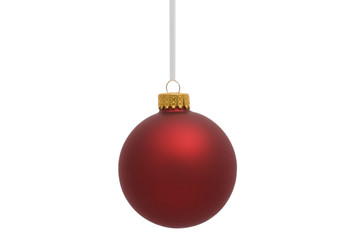 Red Christmas Ornament on White