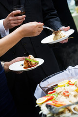 Appetizer during a catered party or event