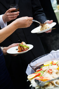 Appetizer during a catered party or event