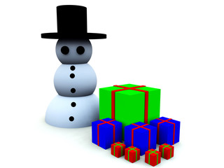 Snowman With Gifts 2