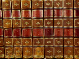 Background - antique leather bound books