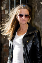 young beautiful girl in sun glasses