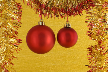Two red Christmas Baubles