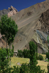Fototapeta na wymiar Ladakh - Vallée près de Mangyiu