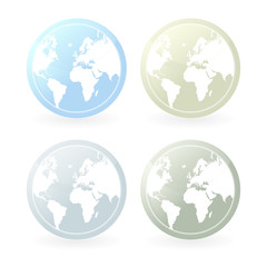 Mildly colored world map icons