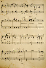 fragment of sheet with music