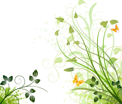 Floral abstract artistic vector background.