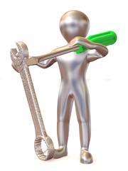 Man with tools. Maintenance