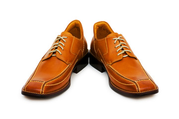Orange shoes isolated on the white background