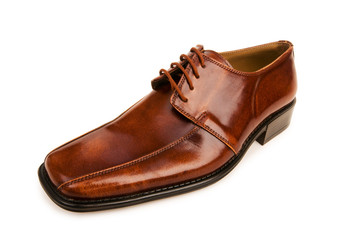 Brown shoes isolated on the white background