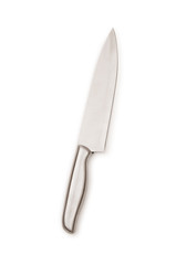 Metal knife isolated on the white background
