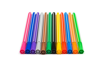 Fototapeta premium Selection of pencils isolated on the white background