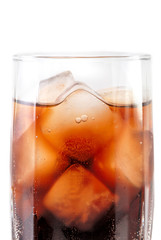 glass with cola and ice