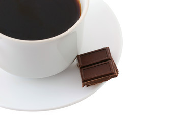 coffee cup and chocolate bars