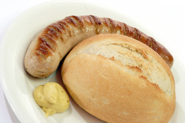 Bratwurst mit Brötchen