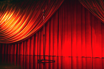 retro elegant theater with microphone