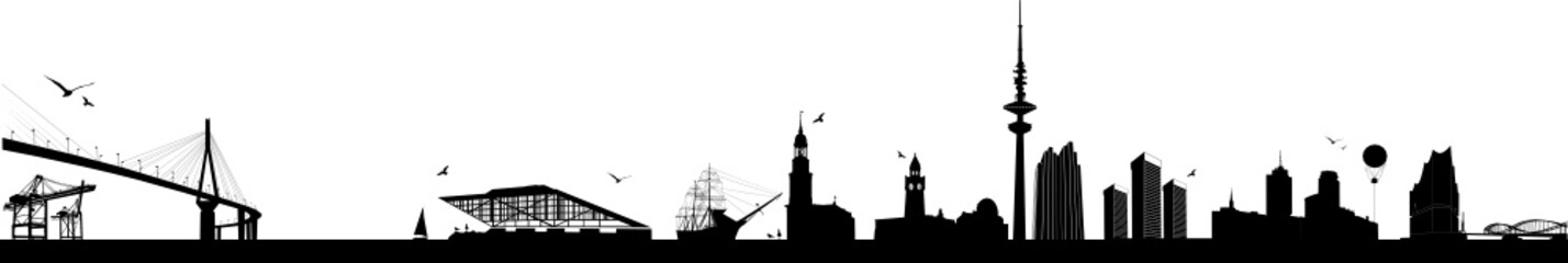 Hamburg Skyline 2 - obrazy, fototapety, plakaty