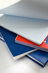 notebooks with soft shadow on grey background