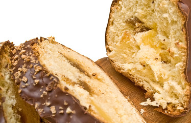 sweet loaf in a chocolate with a jam