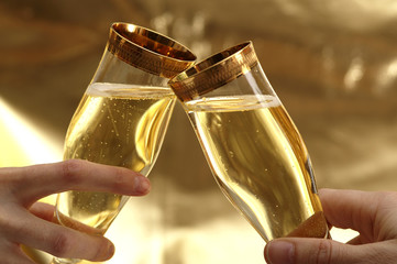 Glasses with champagne
