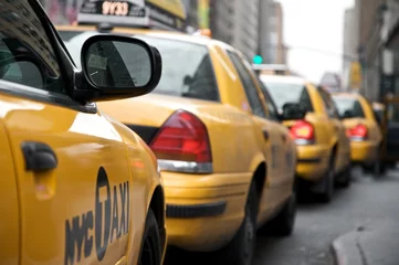 Cercles muraux TAXI de new york New York, casquette jaune