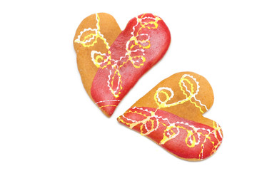 Fototapeta premium Heart shaped cookies isolated