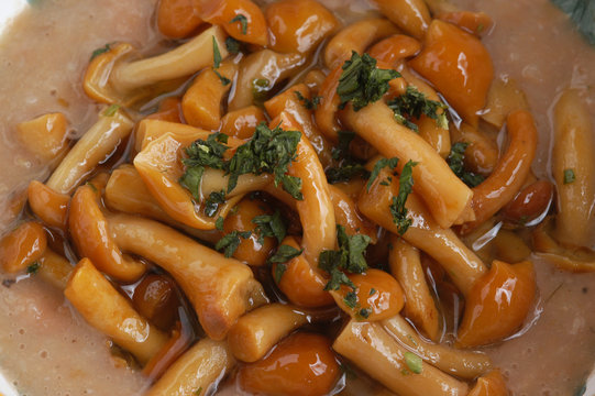 Crema di fagioli con funghi chiodini - Contorni