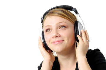 Fototapeta premium Girl with headphones