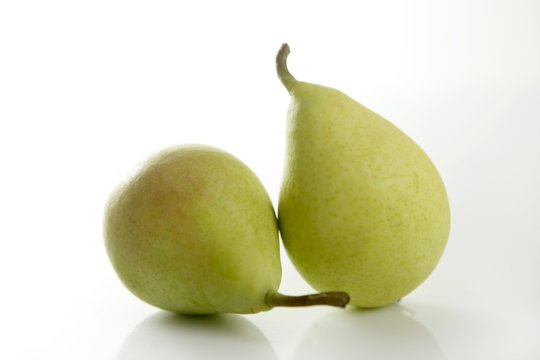 Pears over white background