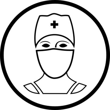 Vector doctor icon. Black and white. Simply change.
