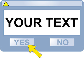 Computer window with cursor and blank space for your text