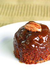 Toffee pudding close up