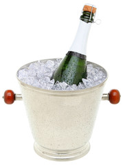 Champagne bottle in ice bucket