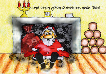 Weihnachtsmann im Kamin